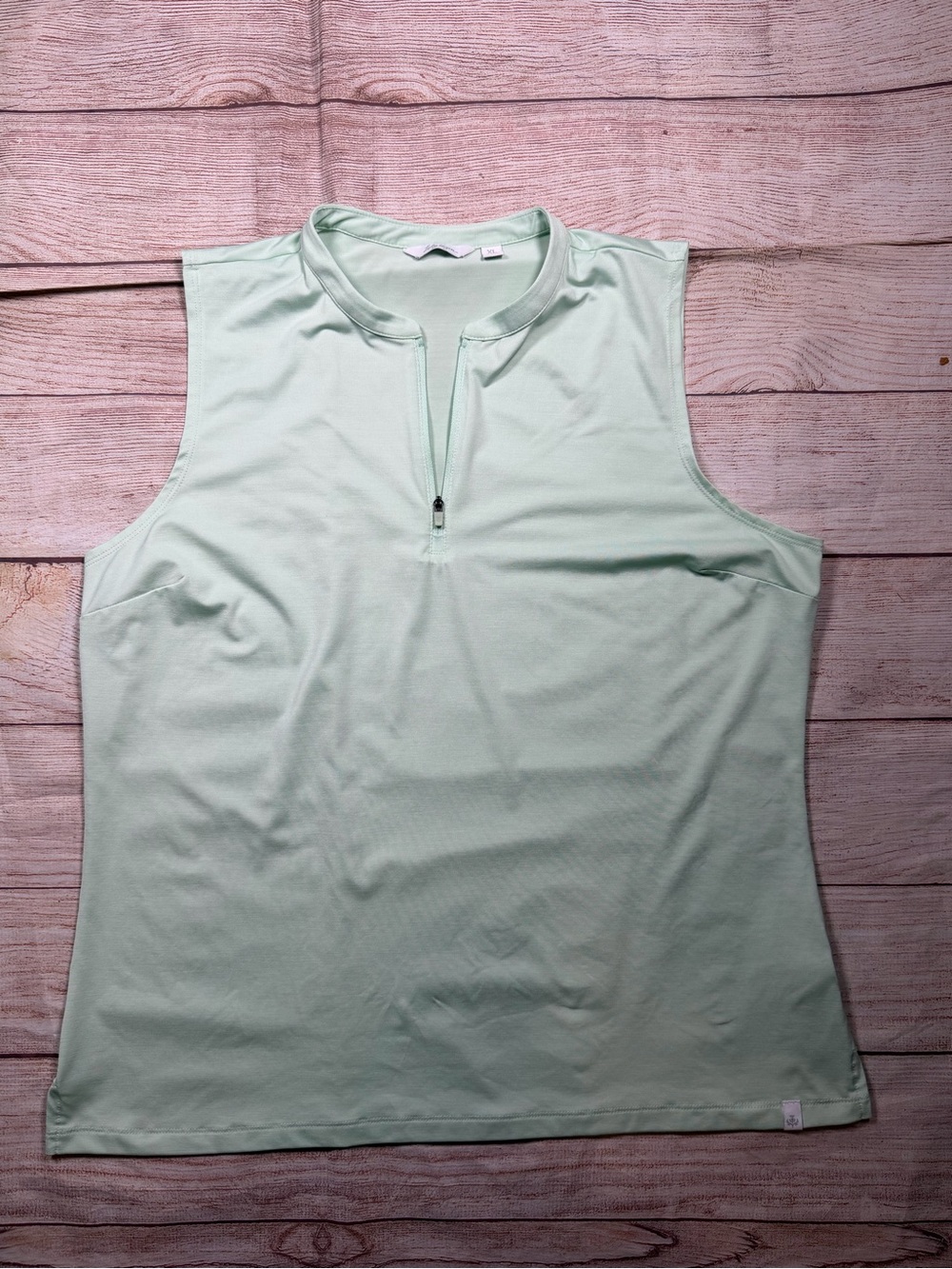 Lady Hagen Sleeveless Mint Green Zip-Front Tank Golf, Pickleball, Tennis Prep